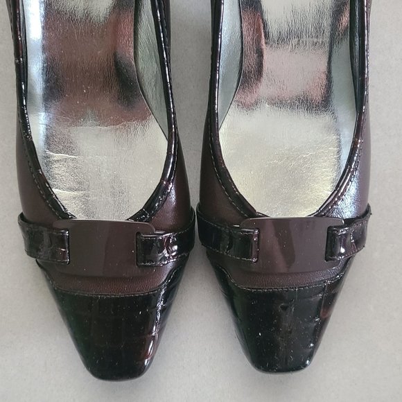 ❗2/$25❗Ros Hommerson Brown Square Toe Heels - Picture 2 of 7